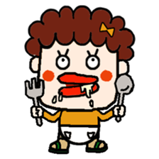 Funny housewife of punch perm sticker #11678608