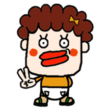 Funny housewife of punch perm sticker #11678621