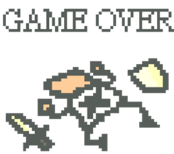 Pixel Man & Dog sticker #11681175