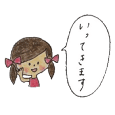 A girl with two braids and red ribbons sticker #11684282