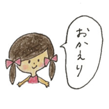 A girl with two braids and red ribbons sticker #11684285