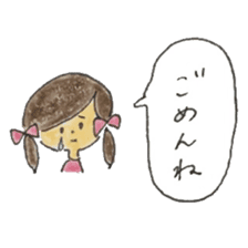 A girl with two braids and red ribbons sticker #11684289