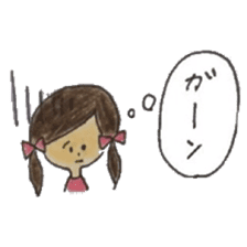 A girl with two braids and red ribbons sticker #11684302