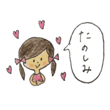 A girl with two braids and red ribbons sticker #11684311