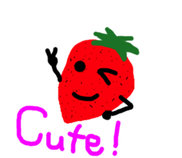 cute vegetables and fruits sticker #11684544