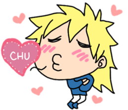 New blond hair young man sticker sticker #11688361