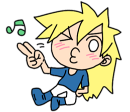 New blond hair young man sticker sticker #11688362