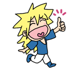 New blond hair young man sticker sticker #11688363