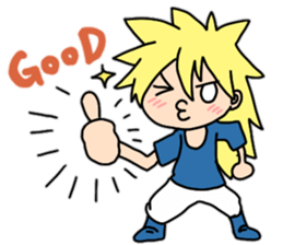 New blond hair young man sticker sticker #11688368