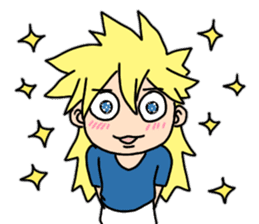 New blond hair young man sticker sticker #11688370