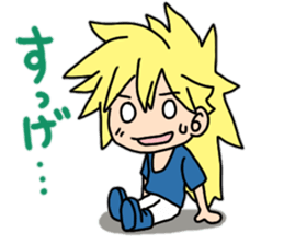 New blond hair young man sticker sticker #11688371
