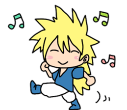 New blond hair young man sticker sticker #11688372