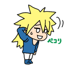 New blond hair young man sticker sticker #11688376