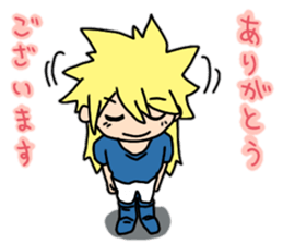 New blond hair young man sticker sticker #11688377