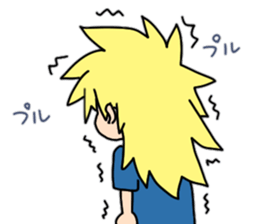 New blond hair young man sticker sticker #11688381