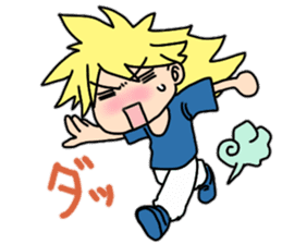 New blond hair young man sticker sticker #11688382