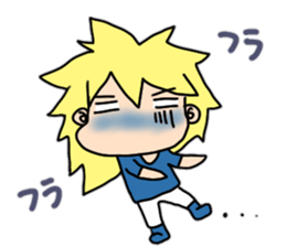 New blond hair young man sticker sticker #11688384