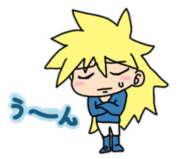 New blond hair young man sticker sticker #11688385