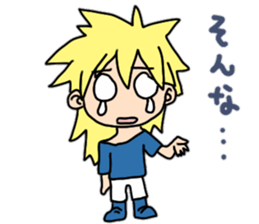 New blond hair young man sticker sticker #11688389