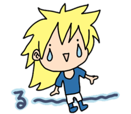 New blond hair young man sticker sticker #11688390