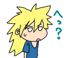 New blond hair young man sticker sticker #11688391