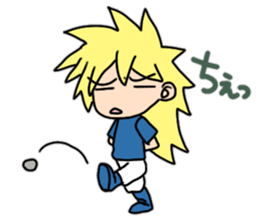 New blond hair young man sticker sticker #11688392