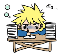 New blond hair young man sticker sticker #11688393