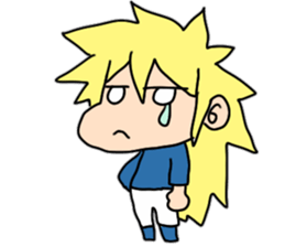 New blond hair young man sticker sticker #11688397