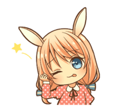 bunny ears girl sticker #11692763