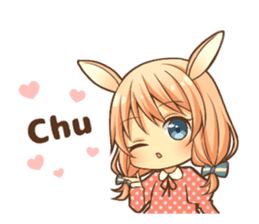 bunny ears girl sticker #11692766