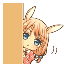 bunny ears girl sticker #11692767
