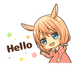 bunny ears girl sticker #11692768
