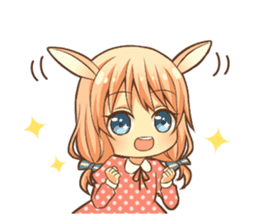 bunny ears girl sticker #11692773