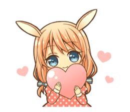 bunny ears girl sticker #11692775