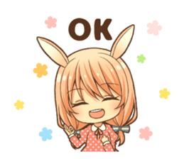 bunny ears girl sticker #11692780