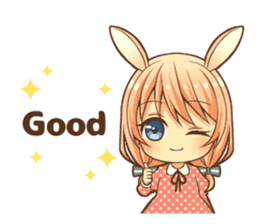 bunny ears girl sticker #11692788