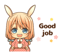 bunny ears girl sticker #11692789
