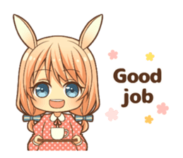 bunny ears girl sticker #11692789
