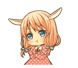 bunny ears girl sticker #11692793