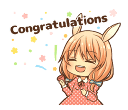 bunny ears girl sticker #11692797