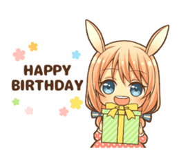 bunny ears girl sticker #11692798