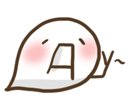 Japanese smiley Ghost sticker #11695995