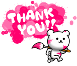 Writing brush rabbit and bear sticker #11696160