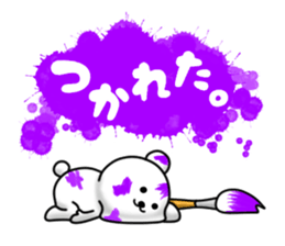 Writing brush rabbit and bear sticker #11696162