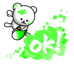 Writing brush rabbit and bear sticker #11696176