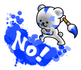 Writing brush rabbit and bear sticker #11696177