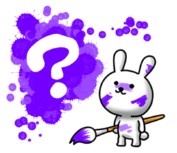 Writing brush rabbit and bear sticker #11696181
