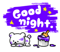 Writing brush rabbit and bear sticker #11696184