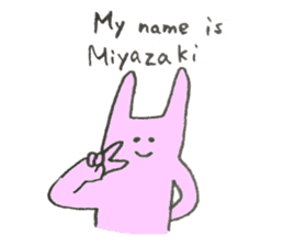 Rabbit's name is Miyazaki sticker #11697145