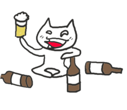 this white cat is surreal sticker #11697581